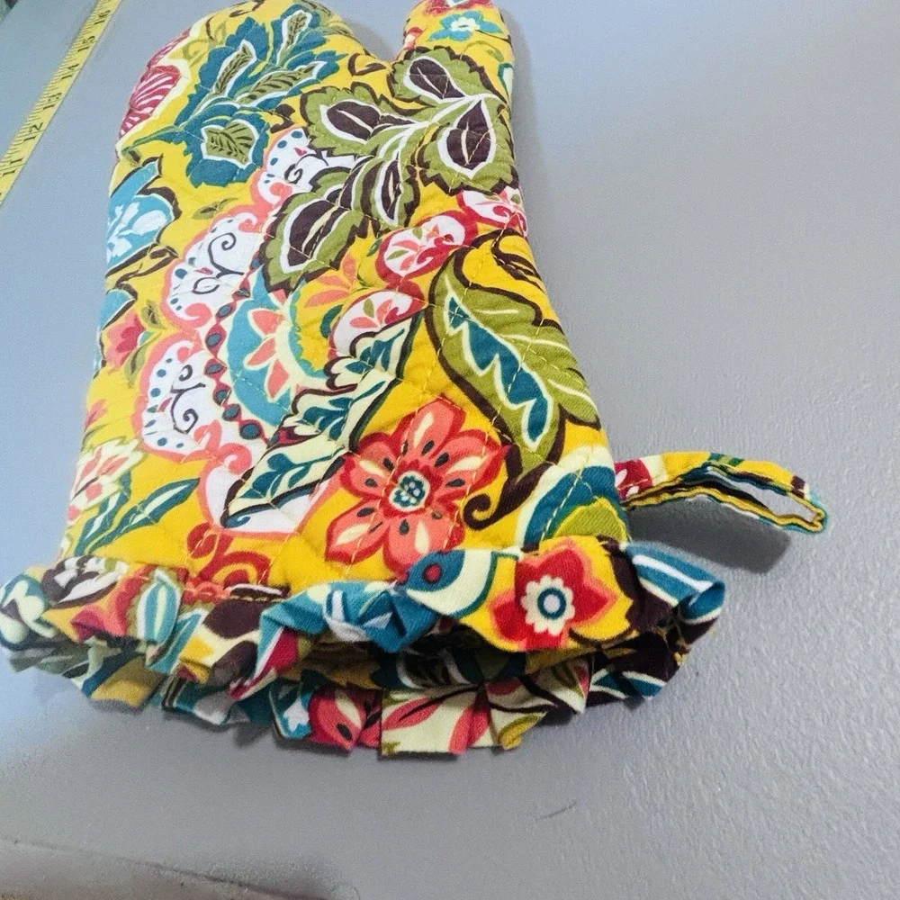 Vera Bradley Yellow Provencal Oven Mitt Henney Paisley Quilted Baking Kitchen